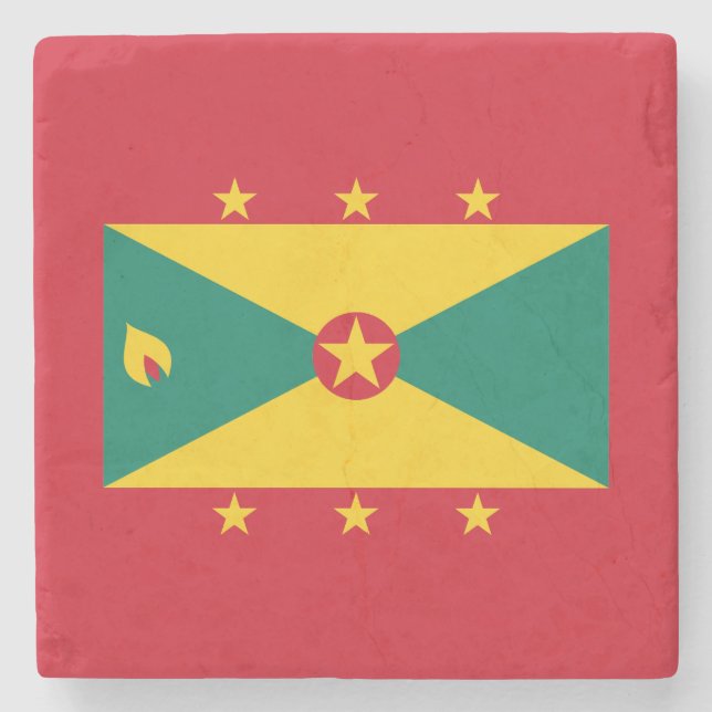 Grenada-Flagge Steinuntersetzer (Vorderseite)