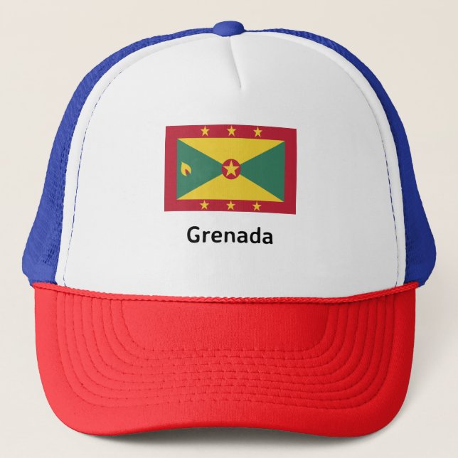 Grenada-Flagge Truckerkappe (Vorderseite)