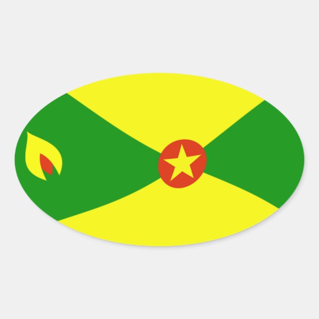 Grenada-Flaggen-Aufkleber Ovaler Aufkleber (Vorderseite)