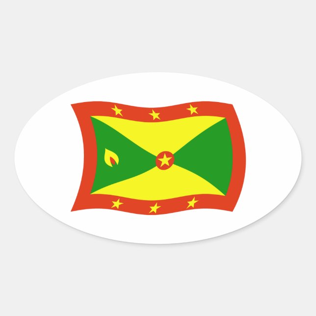 Grenada-Flaggen-Aufkleber Ovaler Aufkleber (Vorderseite)