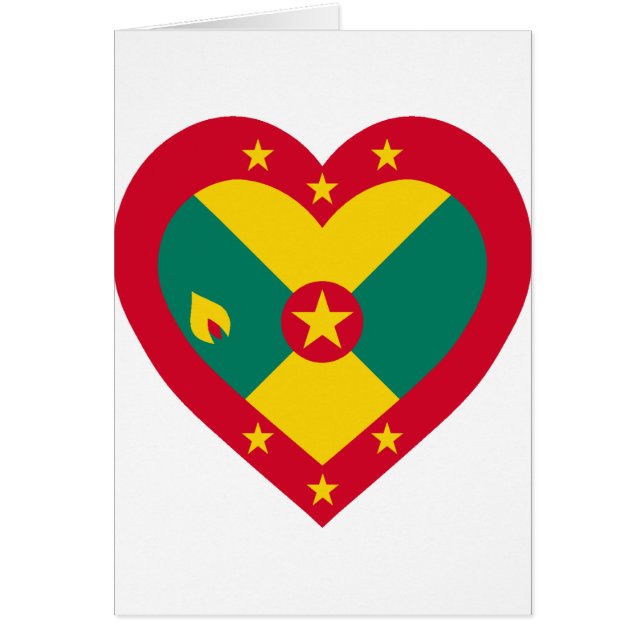 Grenada-Flaggen-Herz (Vorne)