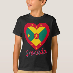 Grenada-Flaggen-Herz T-Shirt