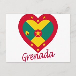 Grenada Flaggenherz Postkarte