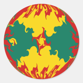 Grenada Gnarly Flag Runder Aufkleber
