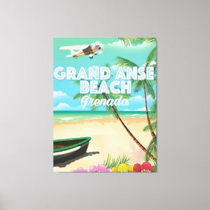 Grenada Grand Anse Beach Travel Poster Leinwanddruck