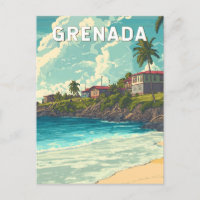 Grenada Illustration Reise Kunst Vintage