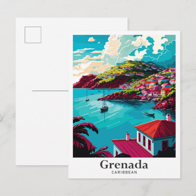 Grenada Karibisches Tessin Postkarte (Vorne/Hinten)