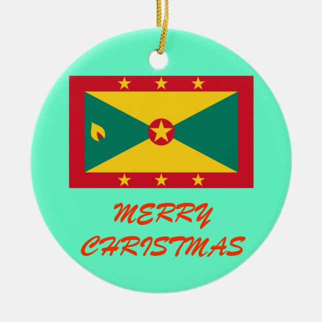GRENADA* kundenspezifische Weihnachtsverzierung Keramik Ornament (Vorne)