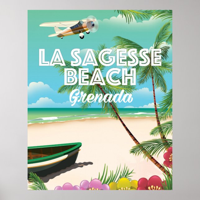 Grenada La Sagesse Travel Poster (Vorne)