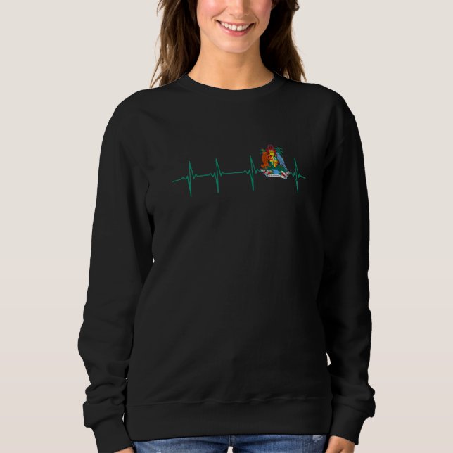 Grenada Love Heartbeat Grenadian Flag With Grenada Sweatshirt (Vorderseite)