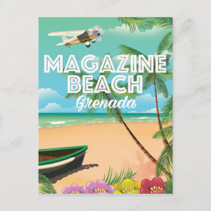 Grenada Magazine Beach Travel Poster Postkarte