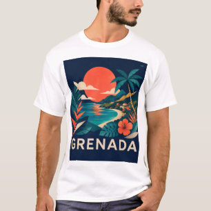 Grenada Moderne Geometrische Karibik-Reise-T-Shirt T-Shirt