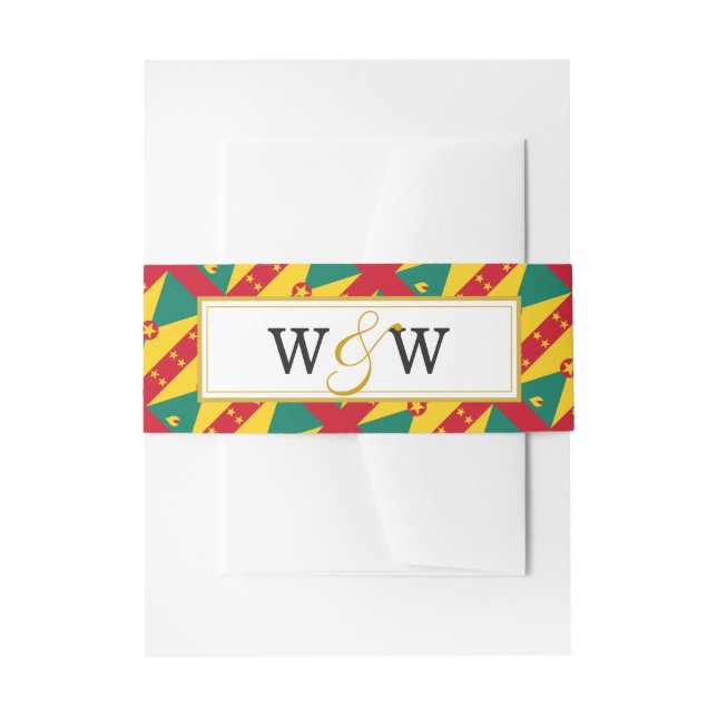 GRENADA Monogram Wedding Celebration Einladungsbanderole (Vorderseite Beispiel)