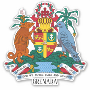 Grenada National Coat of Arms Patriotic Aufkleber