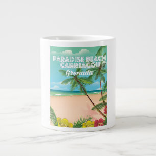 Grenada Paradies Strand Acaracou Reisen Poster Jumbo-Tasse