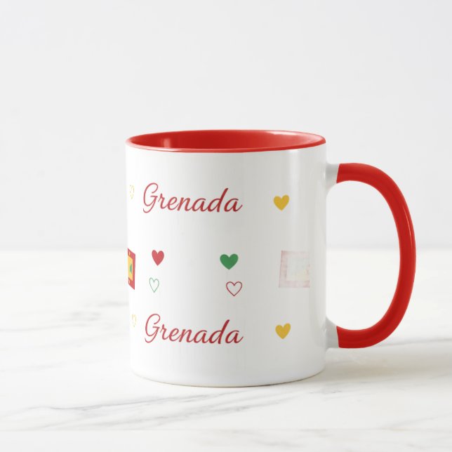Grenada Roots Pattern Tasse | Karibische Flagge (Rechts)