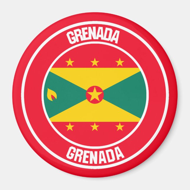 Grenada Round Emblem Magnet (Vorne)