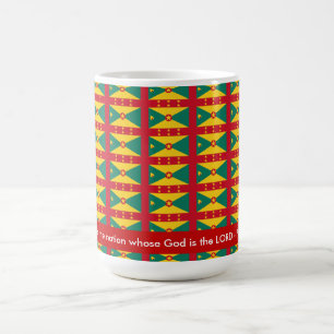 GRENADA-TASSE CARRIACOU Christliche Schrift Psalm Kaffeetasse