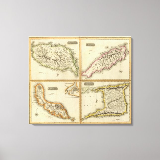 Grenada, Tobago, Trinidad, Curacao Leinwanddruck (Vorderseite)