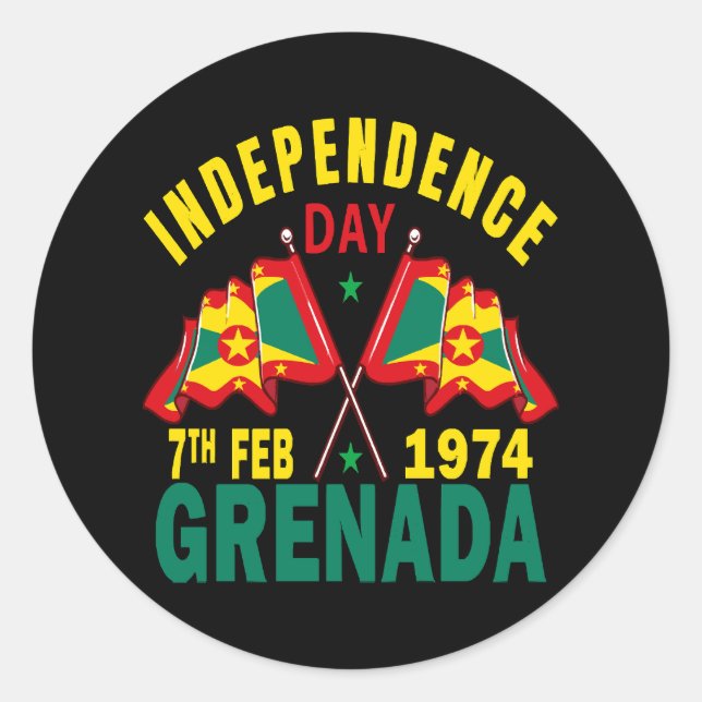 Grenada Unabhängigkeitstag Runder Aufkleber (Vorderseite)
