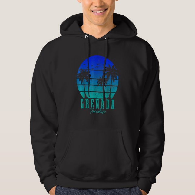 Grenada Vintage Surfer Caribbean Grenadian Hoodie (Vorderseite)