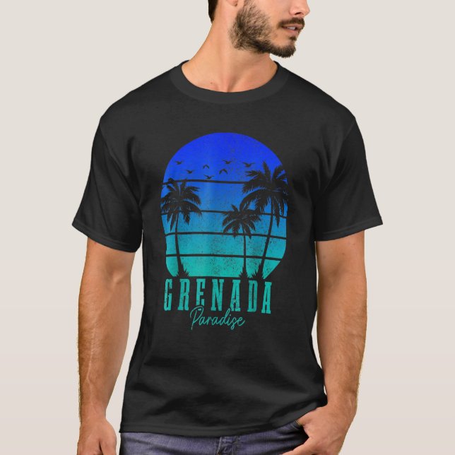 Grenada Vintage Surfer Caribbean Grenadian T-Shirt (Vorderseite)