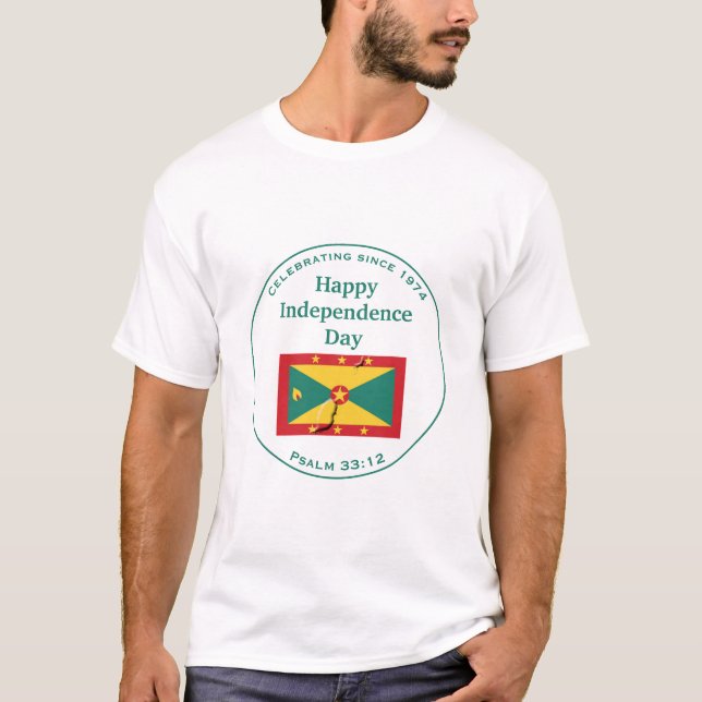 GRENADIAN UNABHÄNGIGKEIT White Grenada feiern T-Shirt (Vorderseite)