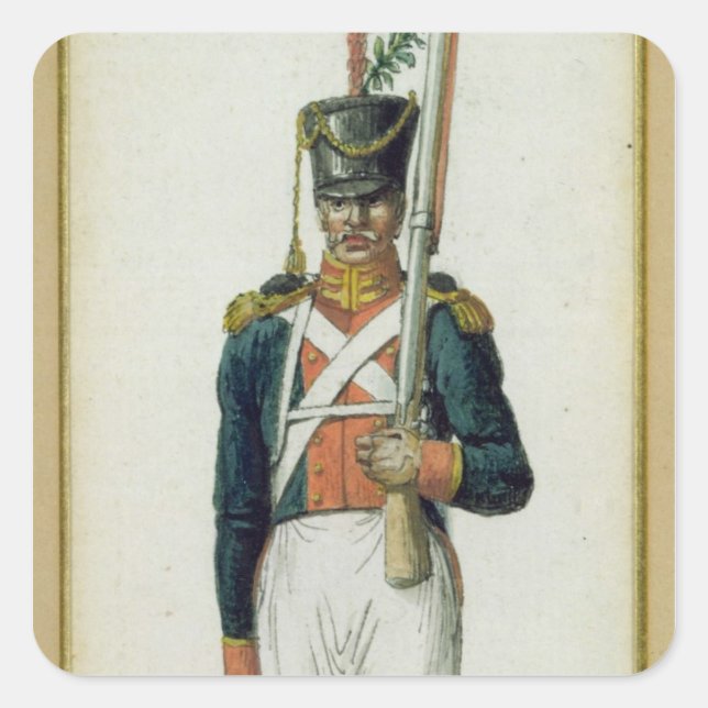 Grenadier der Garde von Alexander I Quadratischer Aufkleber (Vorderseite)