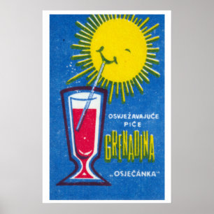 Grenadine-Getränk Sonne - Streichholzschachtel-Dru Poster
