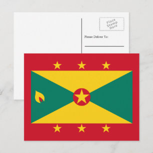 Grenadische Flagge, Flagge Grenadas Postkarte