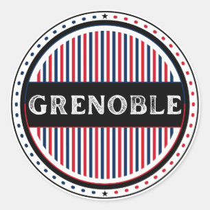 Grenoble City Pride Emblem – Französische Identitä Runder Aufkleber