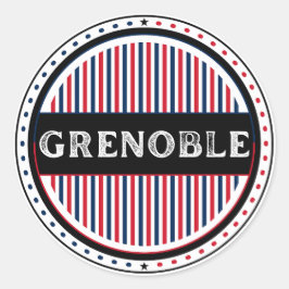 Grenoble City Pride Emblem – French Identity Runder Aufkleber