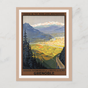 Grenoble Frankreich Eisenbahn Vintage Posters Postkarte