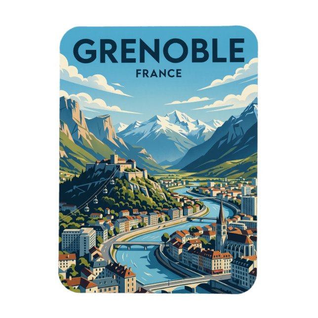 Grenoble Frankreich Magnet (Vertikal)