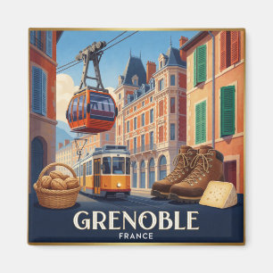 Grenoble Frankreich Touristenstadt Collage Magnet