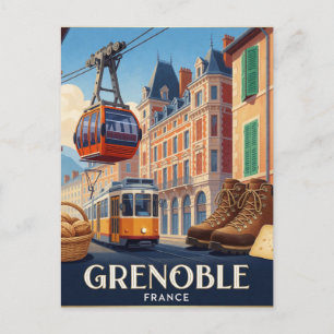 Grenoble Frankreich Touristenstadt Collage Postkarte