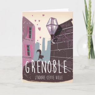 Grenoble Frankreich Vintage-Reiseposter Feiertagskarte