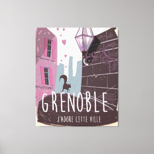Grenoble Frankreich Vintage-Reiseposter Leinwanddruck