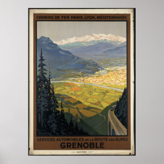 Grenoble Vintage Travel Poster und Retro Prints
