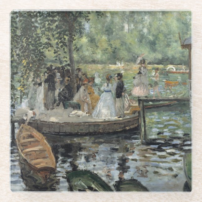 Grenouillere Renoir Impressionist Malerei Art Glasuntersetzer (Vorderseite)