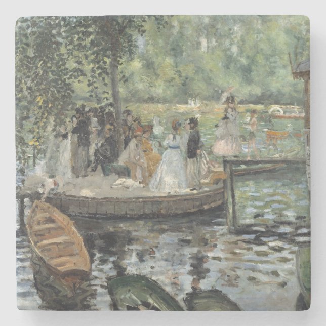 Grenouillere Renoir Impressionist Malerei Art Steinuntersetzer (Vorderseite)