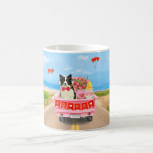 Grenz Collie Dog Valentine's Day Lkw Herz Kaffeetasse