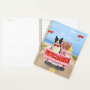 Grenz Collie Dog Valentine's Day Lkw Herz Planer