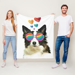 Grenz-Collie-Hund am HerzValentinstag Fleecedecke