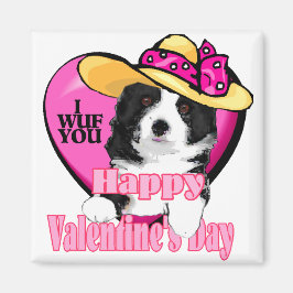 Grenz-Collie-Valentinstag-Geschenke Magnet