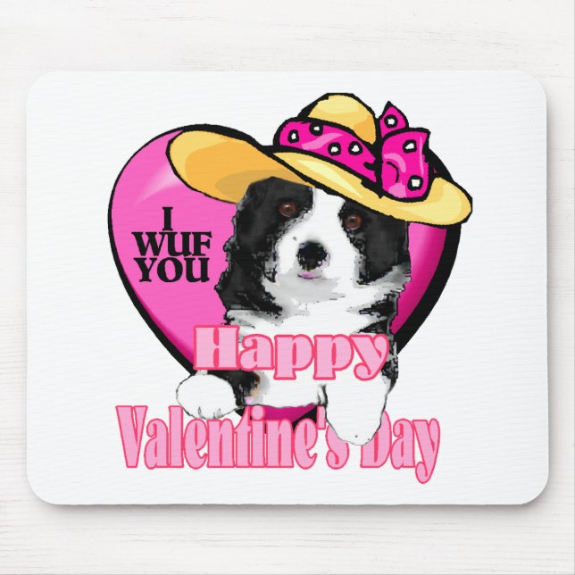 Grenz-Collie-Valentinstag-Geschenke Mousepad (Vorne)