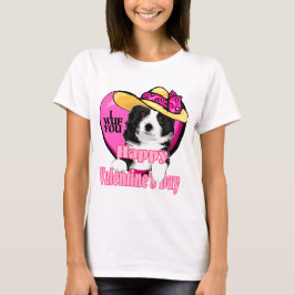 Grenz-Collie-Valentinstag-Geschenke T-Shirt