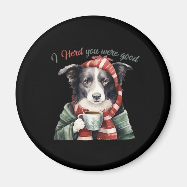 Grenz-Collie Weihnachts-Jumper Essential T - Shirt Magnet (Vorne)