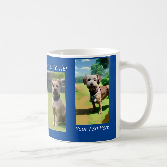 Grenz Terrier 4 niedliche Bilder personalisierter  Kaffeetasse (Rechts)