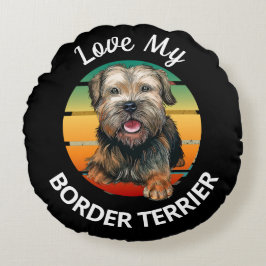 Grenz Terrier Custom Round Pillow Rundes Kissen